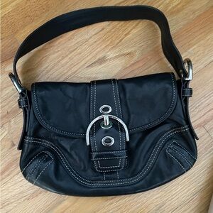 Black leather bag